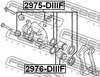 Front brake caliper piston Febest 2976-DIIIF