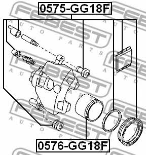 Febest Front brake caliper piston – price 67 PLN