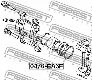 Front brake caliper piston Febest 0476-EA3F