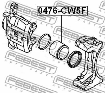 Front brake caliper piston Febest 0476-CW5F