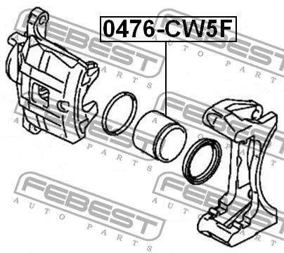 Febest Front brake caliper piston – price [object Object] PLN