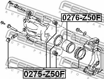 Front brake caliper piston Febest 0276-Z50F
