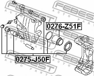 Front brake caliper piston Febest 0276-Z51F