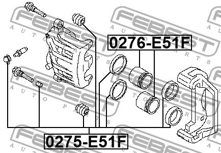 Front brake caliper piston Febest 0276-E51F