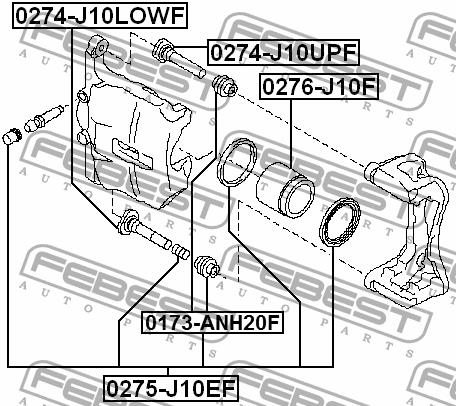 Front brake caliper piston Febest 0276-J10F