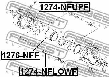 Front brake caliper piston Febest 1276-NFF