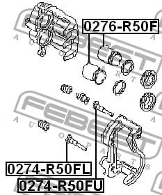 Front brake caliper piston Febest 0276-R50F