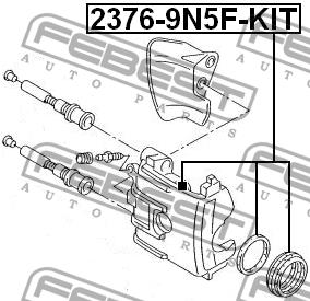 Front brake caliper piston Febest 2376-9N5F-KIT