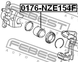 Front brake caliper piston Febest 0176-NZE154F