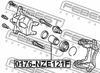 Front brake caliper piston Febest 0176-NZE121F