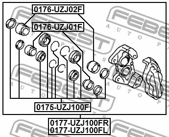 Febest Front brake caliper piston – price 34 PLN