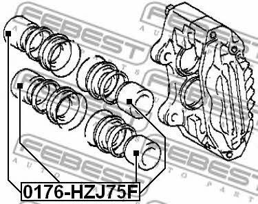 Front brake caliper piston Febest 0176-HZJ75F