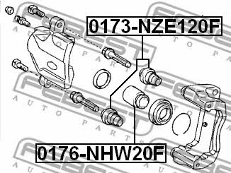 Front brake caliper piston Febest 0176-NHW20F