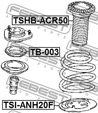 Suspension spring front Febest TSI-ANH20F