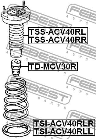 Suspension spring plate rear Febest TSI-ACV40RLR