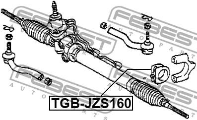 Silent block steering rack Febest TGB-JZS160