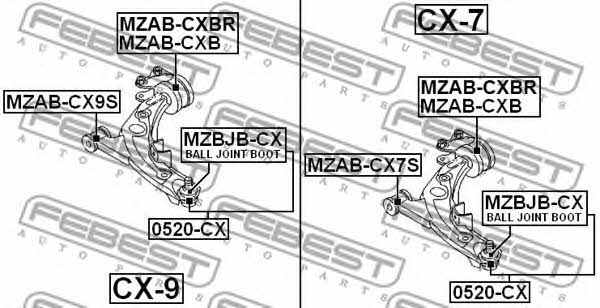 Ball joint boot Febest MZBJB-CX
