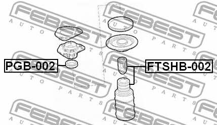 Bellow and bump for 1 shock absorber Febest FTSHB-002