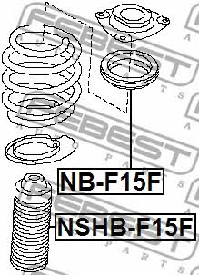 Front shock absorber boot Febest NSHB-F15F