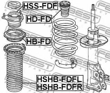 Front shock absorber boot Febest HSHB-FDFR