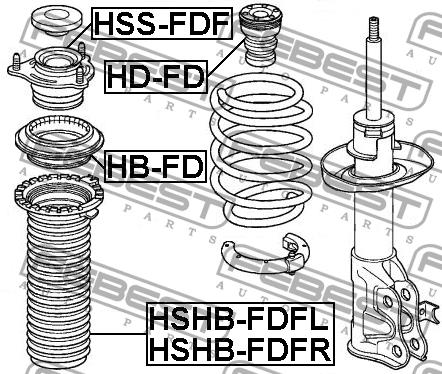 Febest Front shock absorber boot – price [object Object] PLN