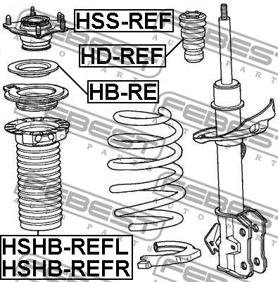 Bellow and bump for 1 shock absorber Febest HSHB-REFL