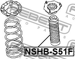 Bellow and bump for 1 shock absorber Febest NSHB-S51F