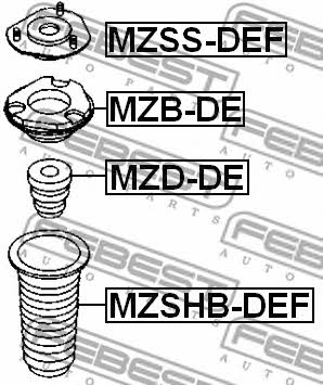 Front shock absorber boot Febest MZSHB-DEF