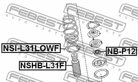 Bellow and bump for 1 shock absorber Febest NSHB-L31F