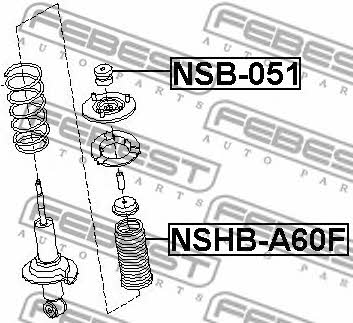 Front shock absorber boot Febest NSHB-A60F