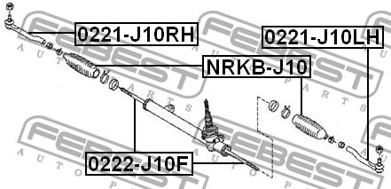Inner Tie Rod Febest 0222-J10F