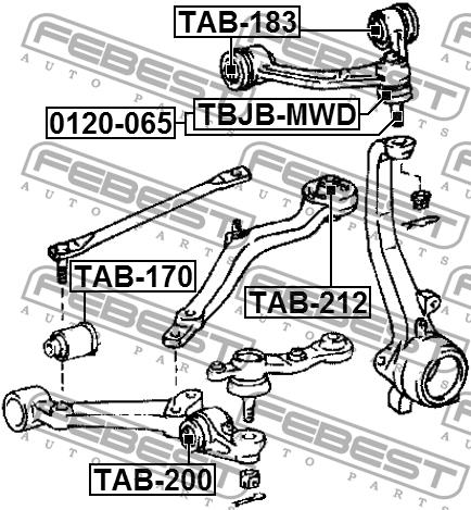 Silent block front upper arm Febest TAB-183
