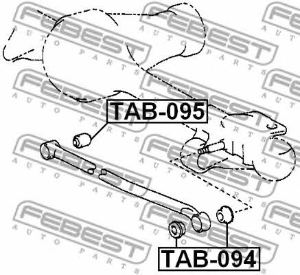 Febest Silent block rear cross link – price [object Object] PLN