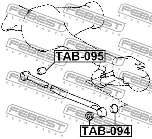Silent block rear cross link Febest TAB-095