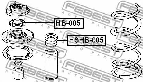 Shock absorber bearing Febest HB-005