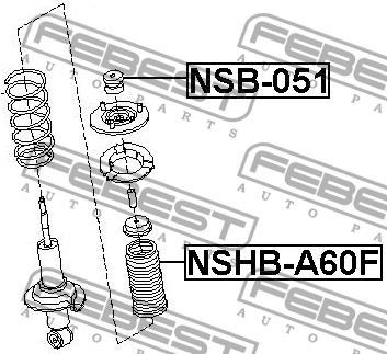 Shock absorber bushing Febest NSB-051