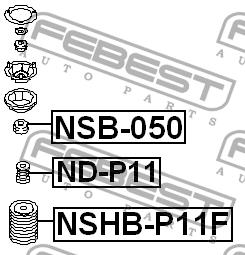 Shock absorber bushing Febest NSB-050