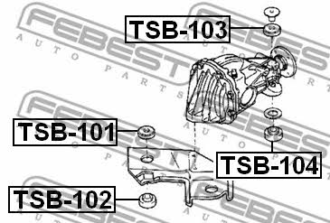 Mounting, differential Febest TSB-101
