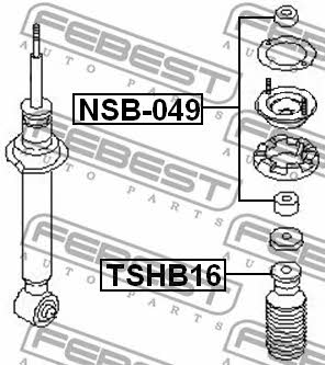 Shock absorber bushing Febest NSB-049