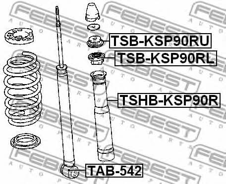 Shock absorber bushing Febest TSB-KSP90RU