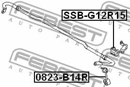 Rear stabilizer bush Febest SSB-G12R15