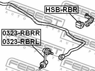 Rear stabilizer bush Febest HSB-RBR