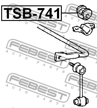 Rear stabilizer bush Febest TSB-741