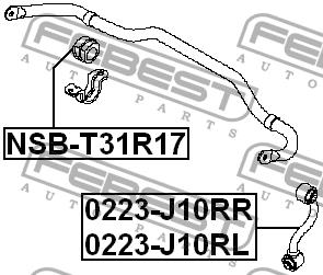 Rear anti roll bar bush Febest NSB-T31R17