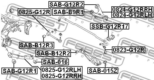 Rear anti roll bar bush Febest SSB-G12R17