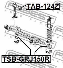 Rear anti roll bar bush Febest TSB-GRJ150R