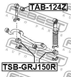 Rear stabilizer bush Febest TSB-GRJ150R