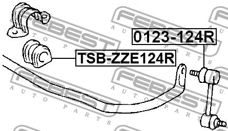 Rear anti roll bar bush Febest TSB-ZZE124R