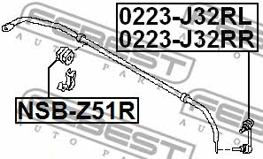 Rear stabilizer bush Febest NSB-Z51R