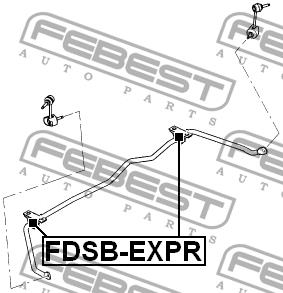 Rear stabilizer bushings, kit Febest FDSB-EXPR